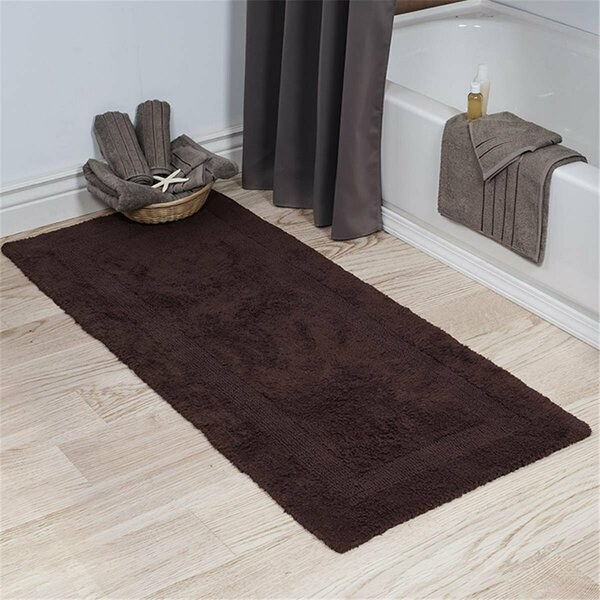 Daphnes Dinnette 24 x 60 in. Plus 100 Percent Cotton Bathroom Runner, Chocolate DA3250870